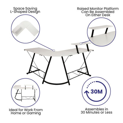 Flash Furniture - L-Shaped Computer Gaming Desk - White