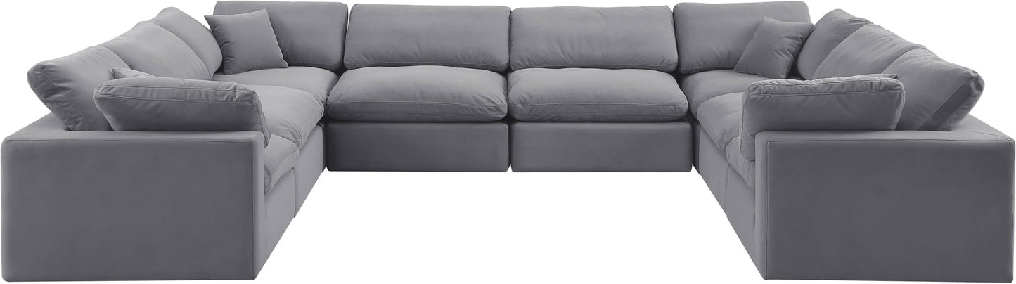 Comfy - 8 Piece Velvet Modular Sectional