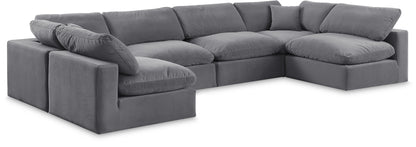 Comfy - 6 Piece Velvet Modular Armless Sectional
