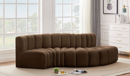 Arc - Velvet 4 Piece L-Shaped Modular Sofa