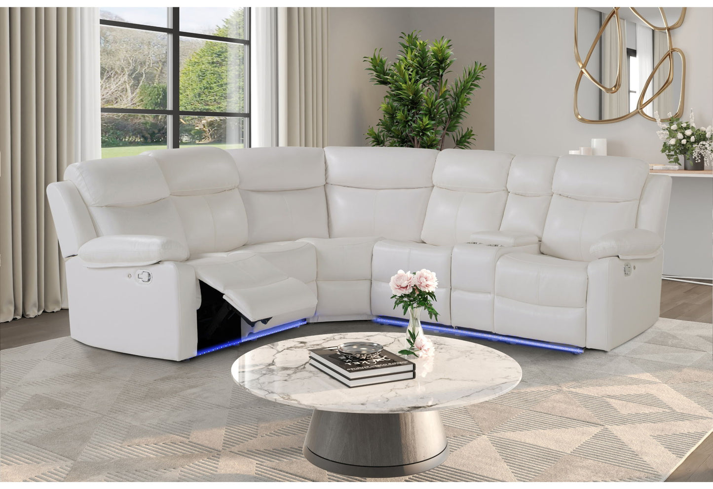 U6026 - Right Arm Facing Sectional - White
