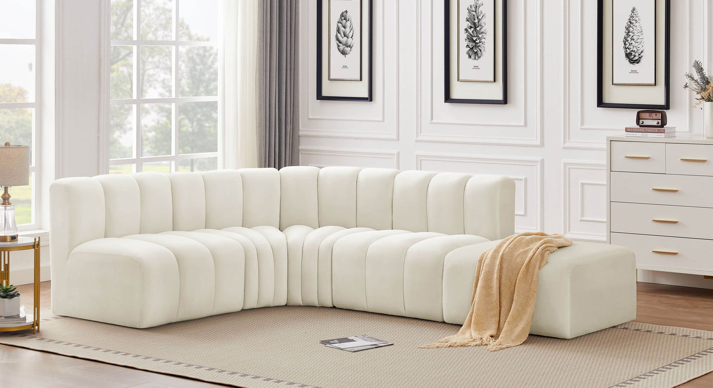 Arc - Velvet 5 Piece Corner Modular Sofa