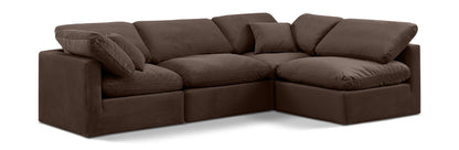 Indulge - Velvet 4 Piece Modular Sectional