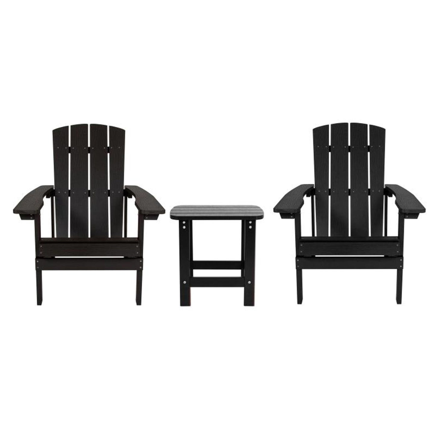 Flash Furniture - Adirondack Chairs With Side Table - Black