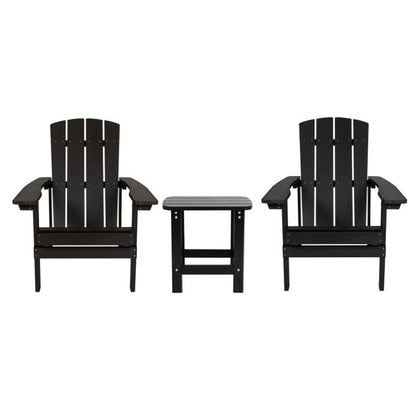 Flash Furniture - Adirondack Chairs With Side Table - Black
