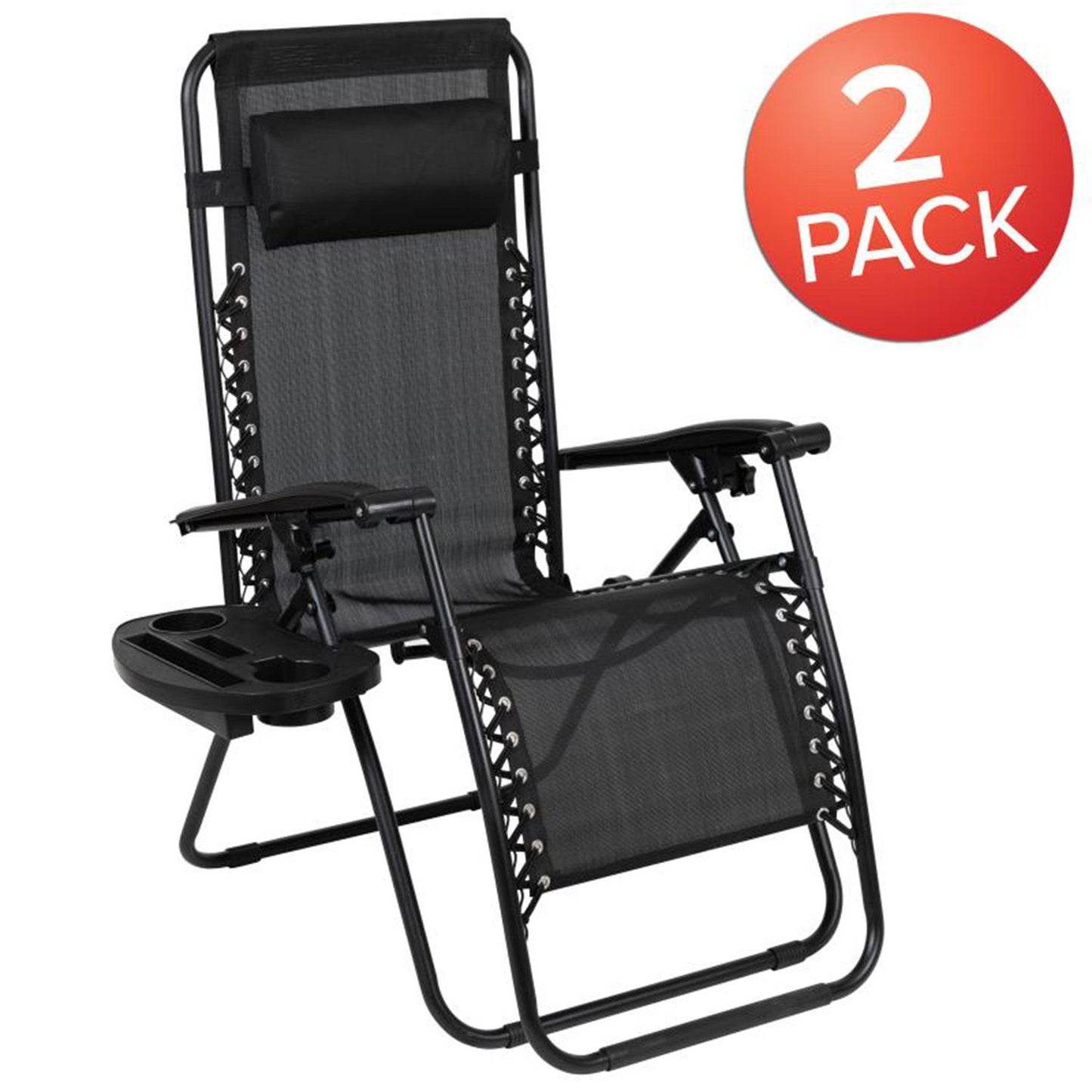 Flash Furniture - Zero Gravity Chair (Set of 2) - Black