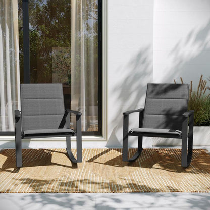 Flash Furniture - Textilene Rockers (Set of 2) - Black