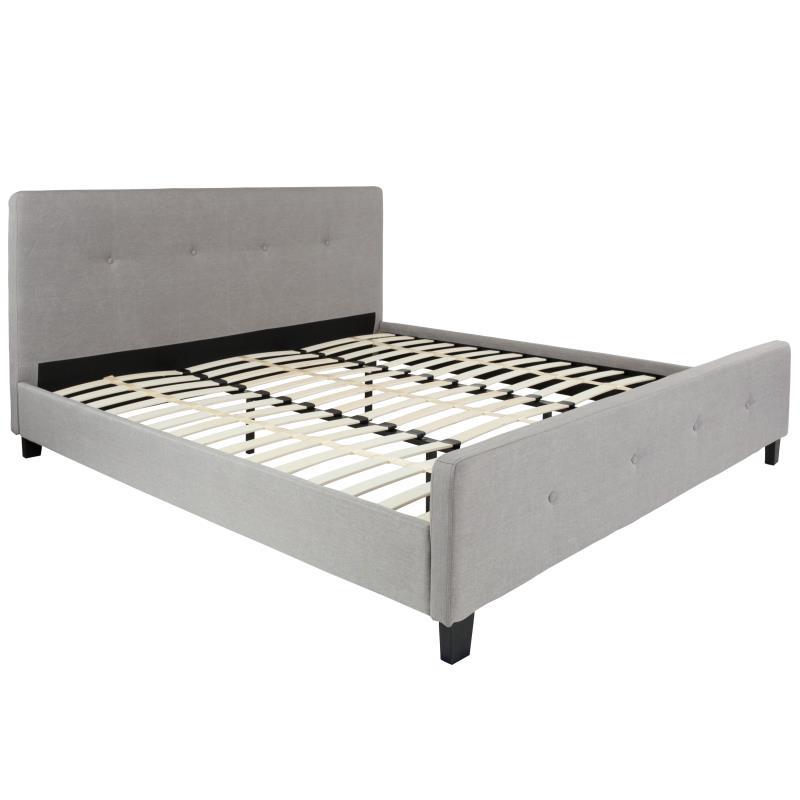 Flash Furniture - King Size Tribeca Platform Bed Frame - Light Gray