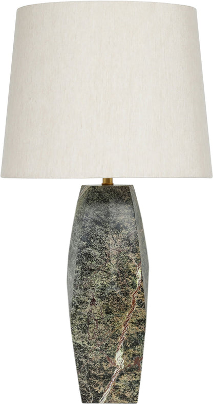 Seraphine - Genuine Marble And Linen Textured Fabric Table Lamp
