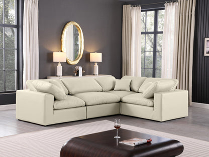 Comfy - 4 Piece Faux Leather Modular Sectional