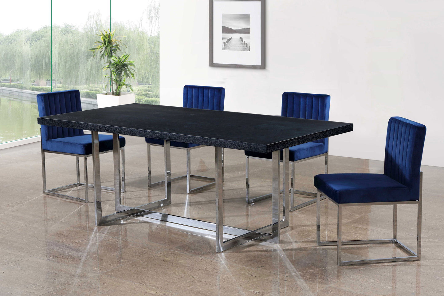 Giselle - Dining Chair with Chrome Base (Set of 2)