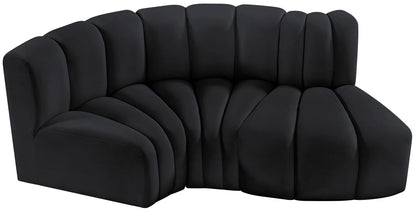 Arc - Velvet 3 Piece Modular L-Shaped Sofa