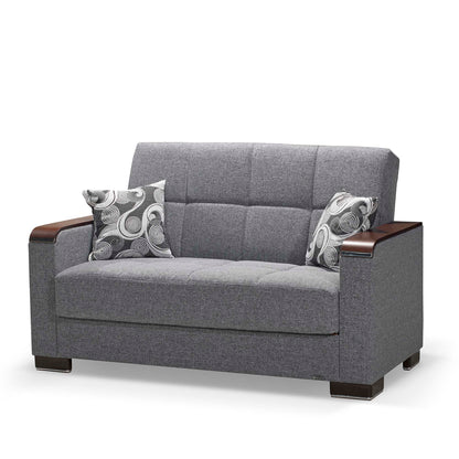Ottomanson Armada X - Upholstered Convertible Wood Trimmed Loveseat With Storage - Polyester