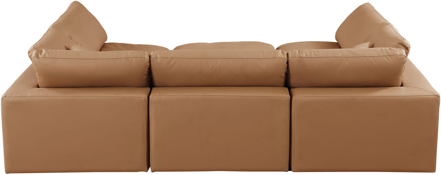 Comfy - 6 Piece Faux Leather Sectional