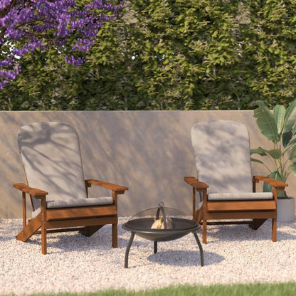 Flash Furniture - Chairs With Cushion (Set of 2) - Teak / Cream