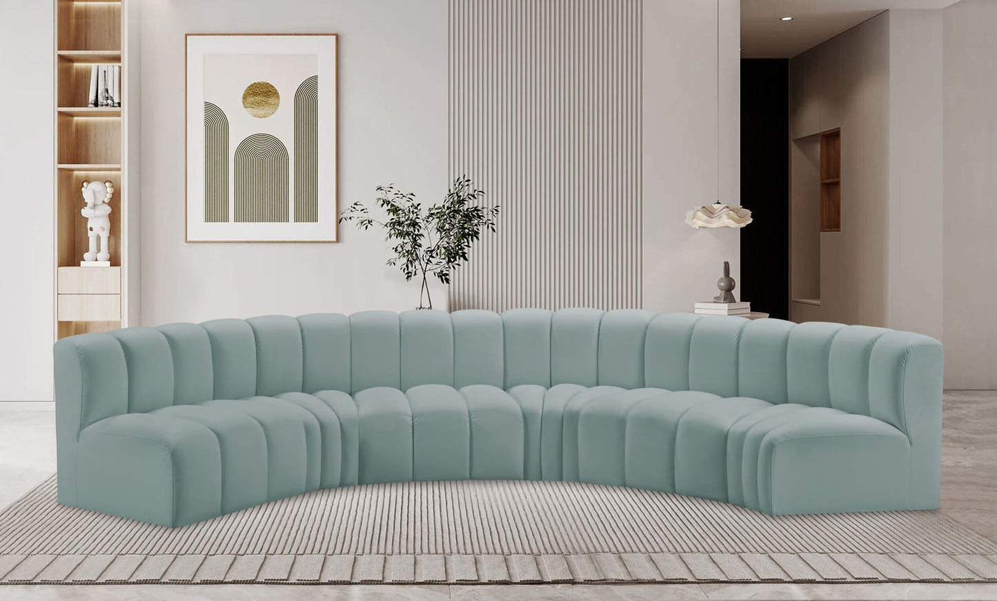 Arc - Faux Leather 6 Piece U-Shaped Modular Sofa