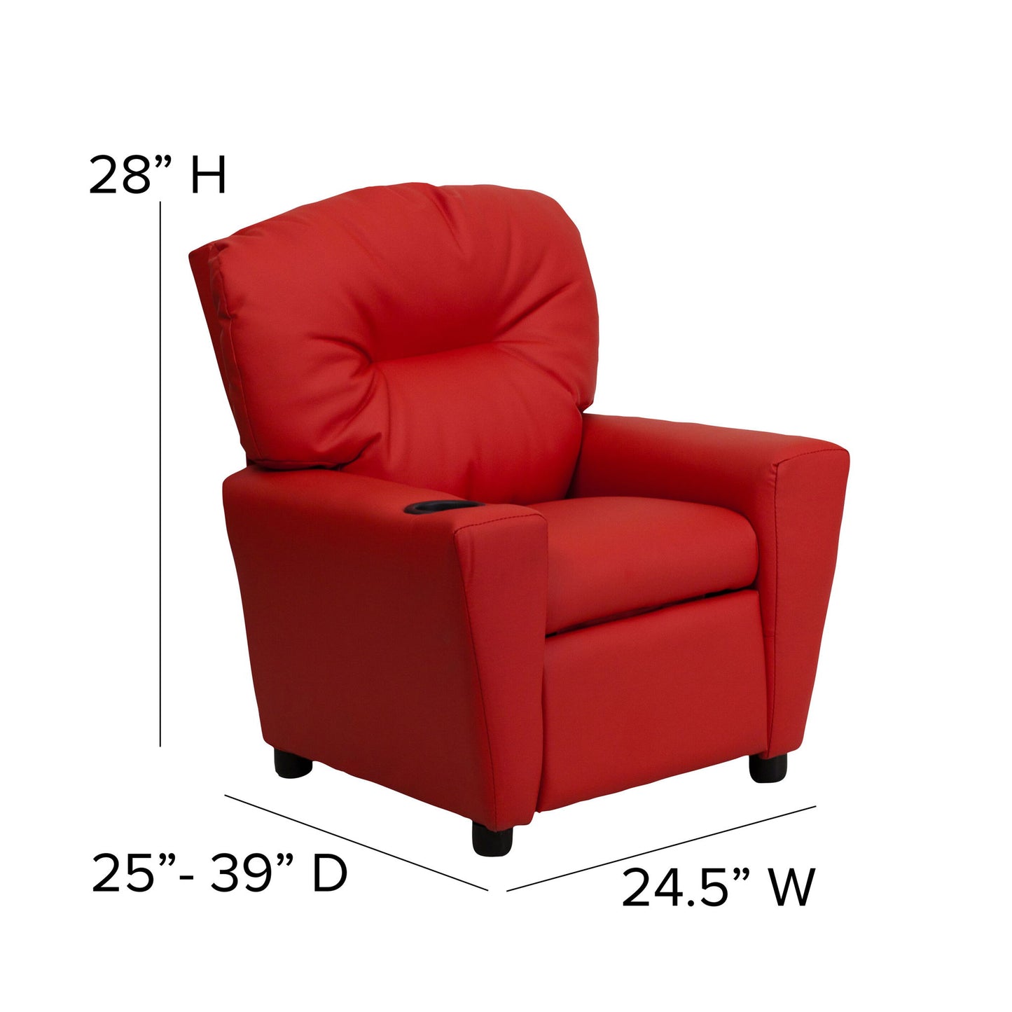 Flash Furniture - Vinyl Kid's Recliner - Red