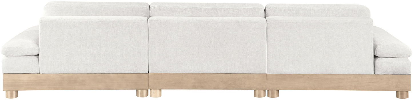 Turin - Chenille Fabric Upholstered Modular Sectional - White