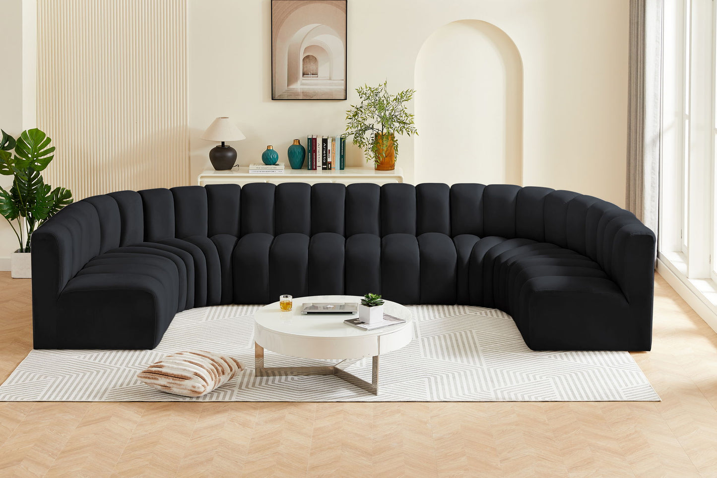 Arc - Velvet Modular U-Shaped Sectional