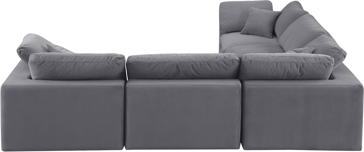 Comfy - 5 Piece Velvet Modular Corner Sectional
