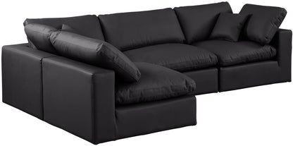 Comfy - 4 Piece Faux Leather Modular Armless Sectional