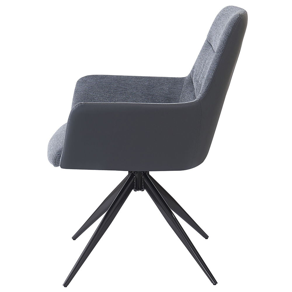 Hester - Arm Chair (Set of 2) - Gray Fabric