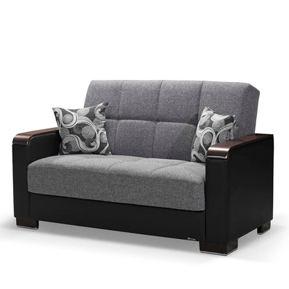 Ottomanson Armada X - Upholstered Convertible Wood Trimmed Loveseat With Storage
