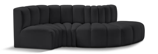 Arc - Faux Leather 4 Piece L-Shaped Modular Sofa