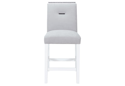 Monaco - 5 Piece Dining Room Set (Bar Table & Four Bar Stools) - Light Gray / White