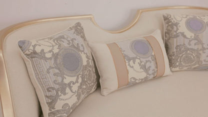 HD-6127 - Loveseat - Beige / Gold