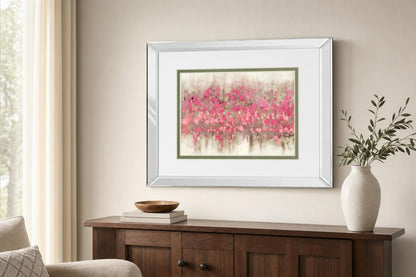 Crossing Abstract I Mirror Framed By DanMeneely - Pink