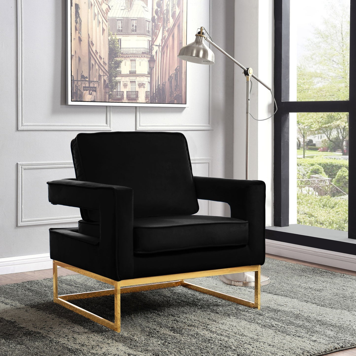 Noah - Accent Chair with Gold Legs