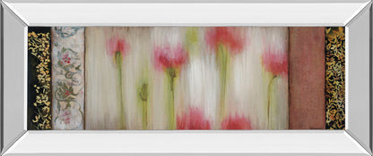 Rain Flower I By Dysart - Mirror Framed Print Wall Art - Beige