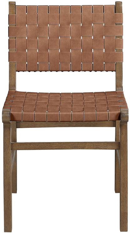 Entwine - Vegan Leather Upholstered Dining Chair - Painted Brown