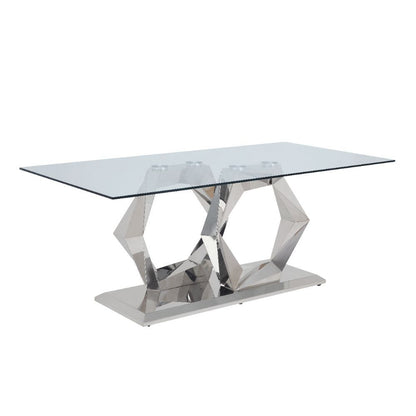 Gianna - Dining Table - Clear Glass Top & Stainless Steel