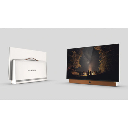 Skyworth - 24" Portable AC/DC TV, Google TV Smart, 1080P - White