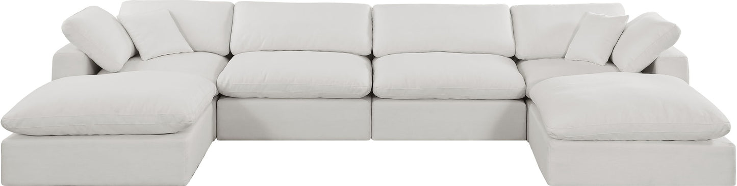 Comfy - 6 Piece Linen Modular Double Chaise Sectional