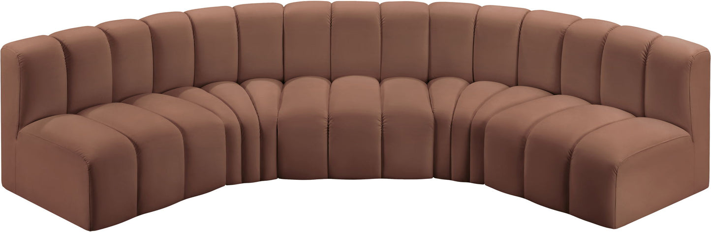 Arc - Faux Leather 5 Piece U-Shaped Modular Sofa