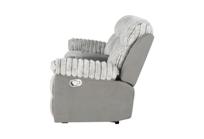 U6028 - 3 Piece Living Room Set (Reclining Sofa / Console Reclining Loveseat / Glider Recliner) - Gray