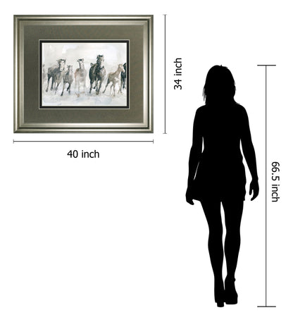Running Wild By Carol Robinson - Framed Watercolor Print Wall Art - Dark Gray