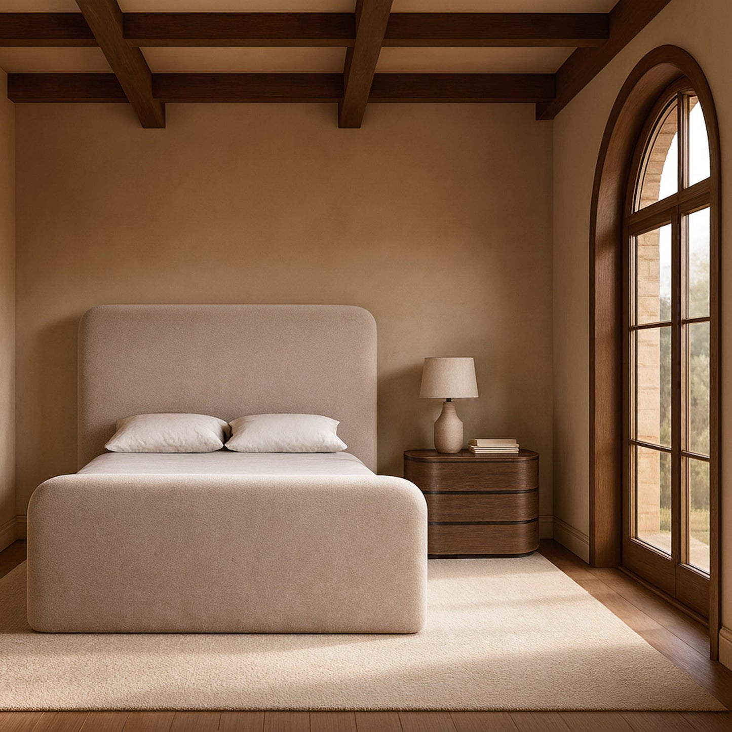 Fira - Chenille Fabric Upholstered Bed