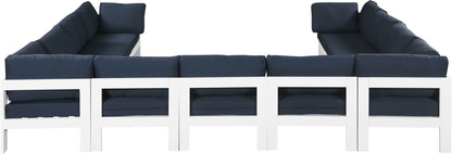 Nizuc - Outdoor Patio 11 Piece Modular Sectional With White Frame