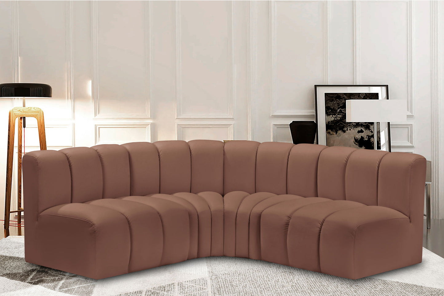Arc - Faux Leather 4 Piece Corner Modular Sofa