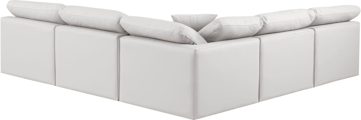Indulge - Faux Leather 5 Piece Modular Corner Armless Sectional