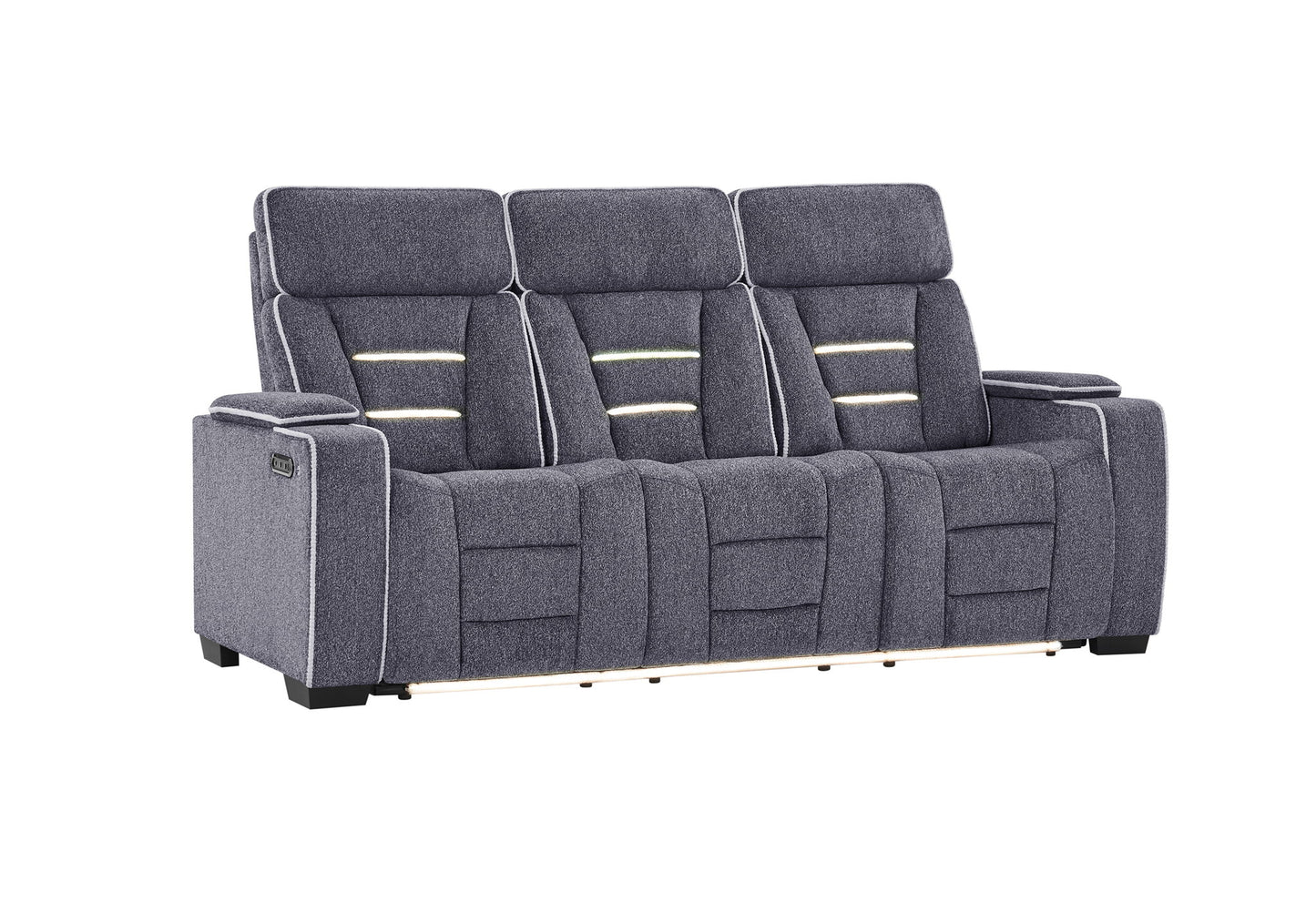 U1895 - P2 Reclining Sofa With IS And LED - Dark Gray
