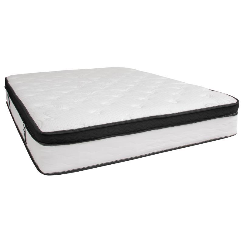 Flash Furniture - Queen Size 12" Memory Foam Mattress - White / Black