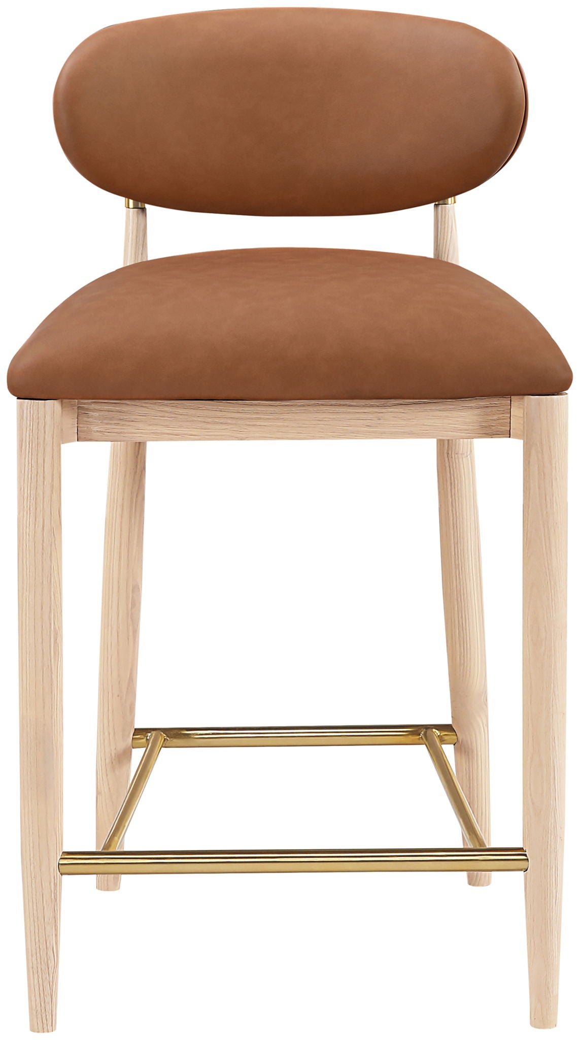 Riccio - Stool - Natural And Gold Frame