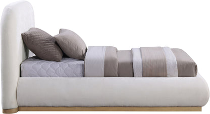 Vaughn - Chenille Bed With Natural Base