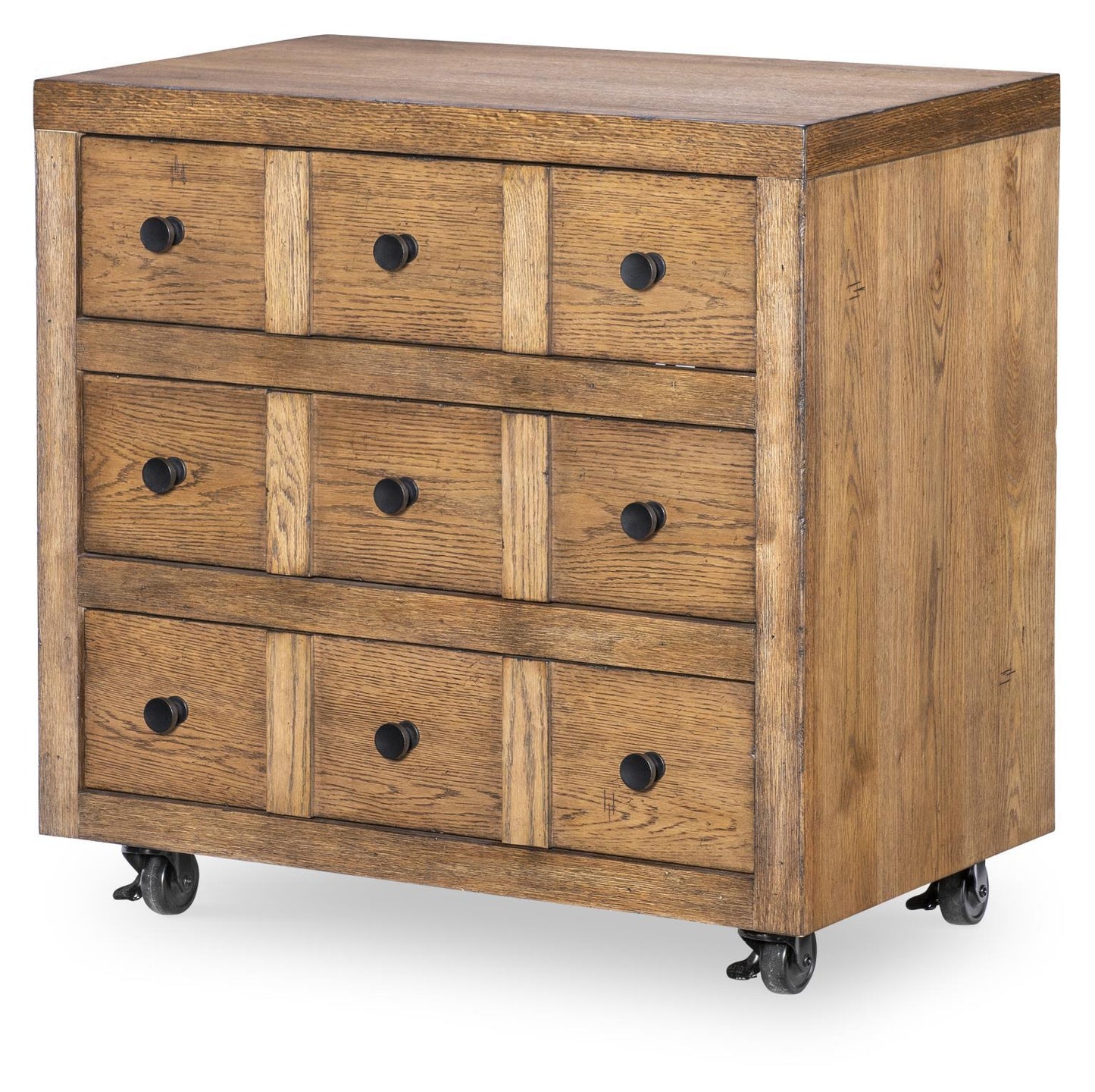 Vintage Market - Nightstand 3 Drawer With Casters