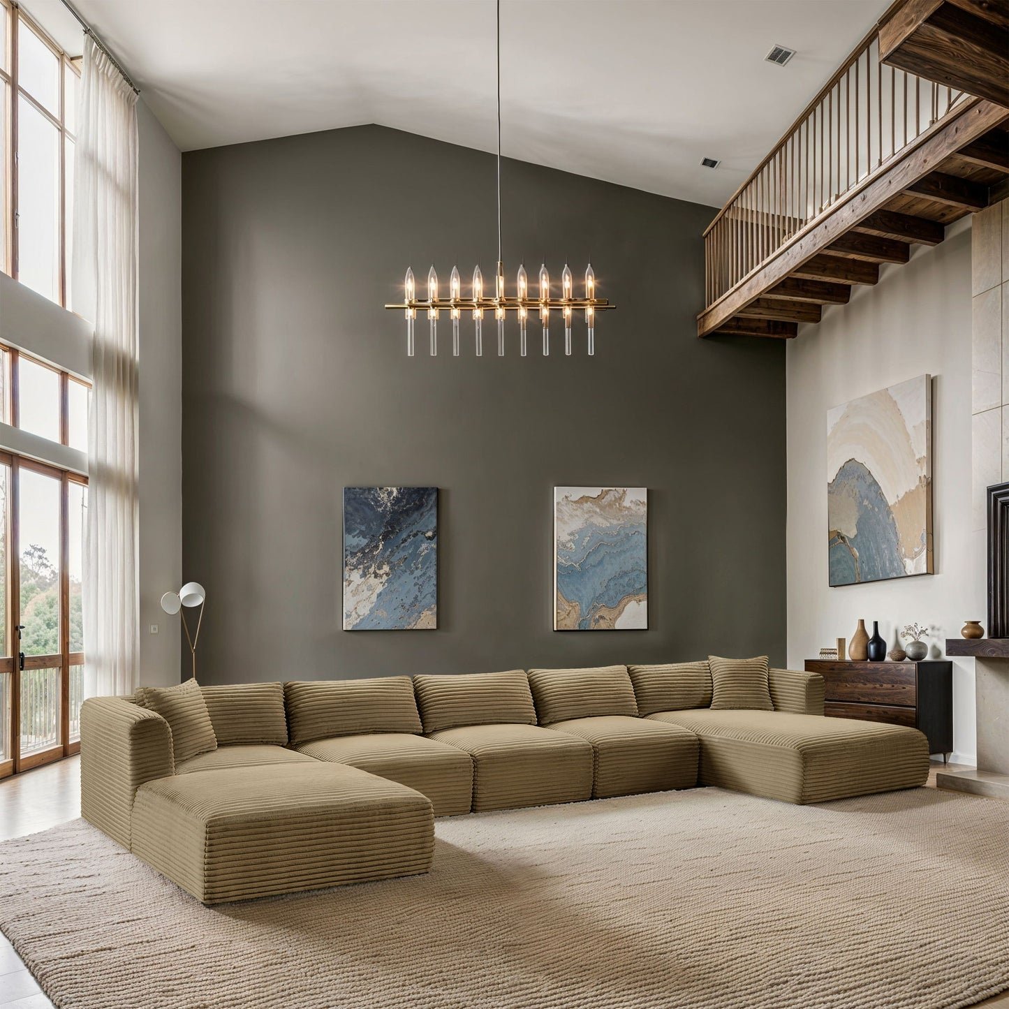 Shaggy - 6 Piece Modular Sectional With Chaise And Ottoman